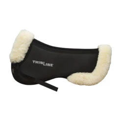 Sheepskin Trimmed Trifecta Cotton Half Pad -Riding Horse Apparel Shop thinline trifecta cotton half pad with sheepskin trim saddle cloths 2 e1de7c63 4f13 4224 aef8 953416ebad8b